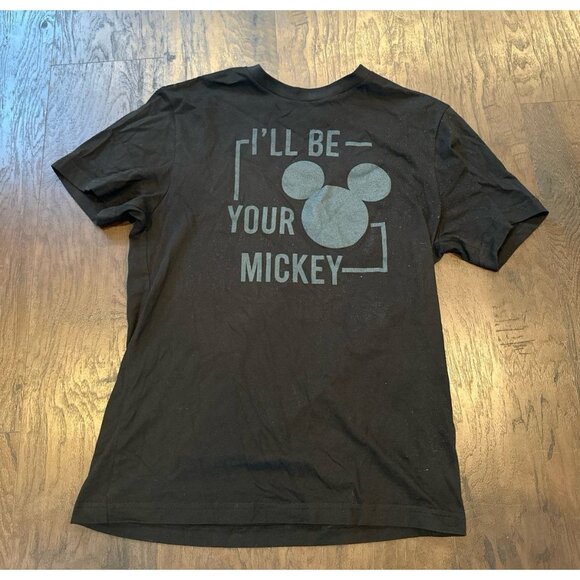 WALT DISNEY MICKEY MOUSE I’LL BE YOUR MICKEY MEDIUM BLACK T-SHIRT - Picture 1 of 2